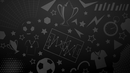 Sticker - Background of football or soccer symbols in black colors