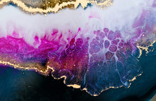Epoxy Resin Art. Abstract Composition For Your Design. Macro Photo