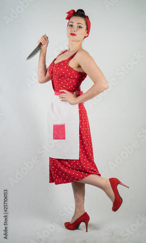 pin up girl polka dot dress