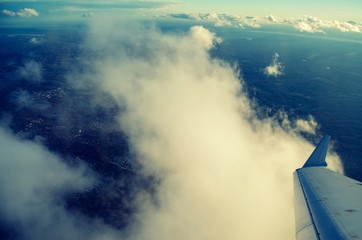 Poster - View of Clouds from Airplane window