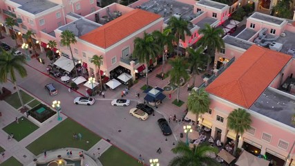 Wall Mural - Aerial pull out footage Mizner Park Boca Raton FL