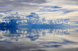 Uyuni salt lake in Bolivia. Dramatic clouds.