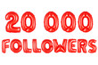 twenty thousand followers, red color
