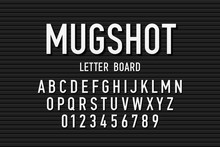 Police Mugshot Letter Board Style Font, Changeable Alphabet Letters And Numbers