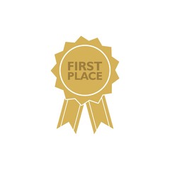 Sticker - first place win gold badge icon or sign