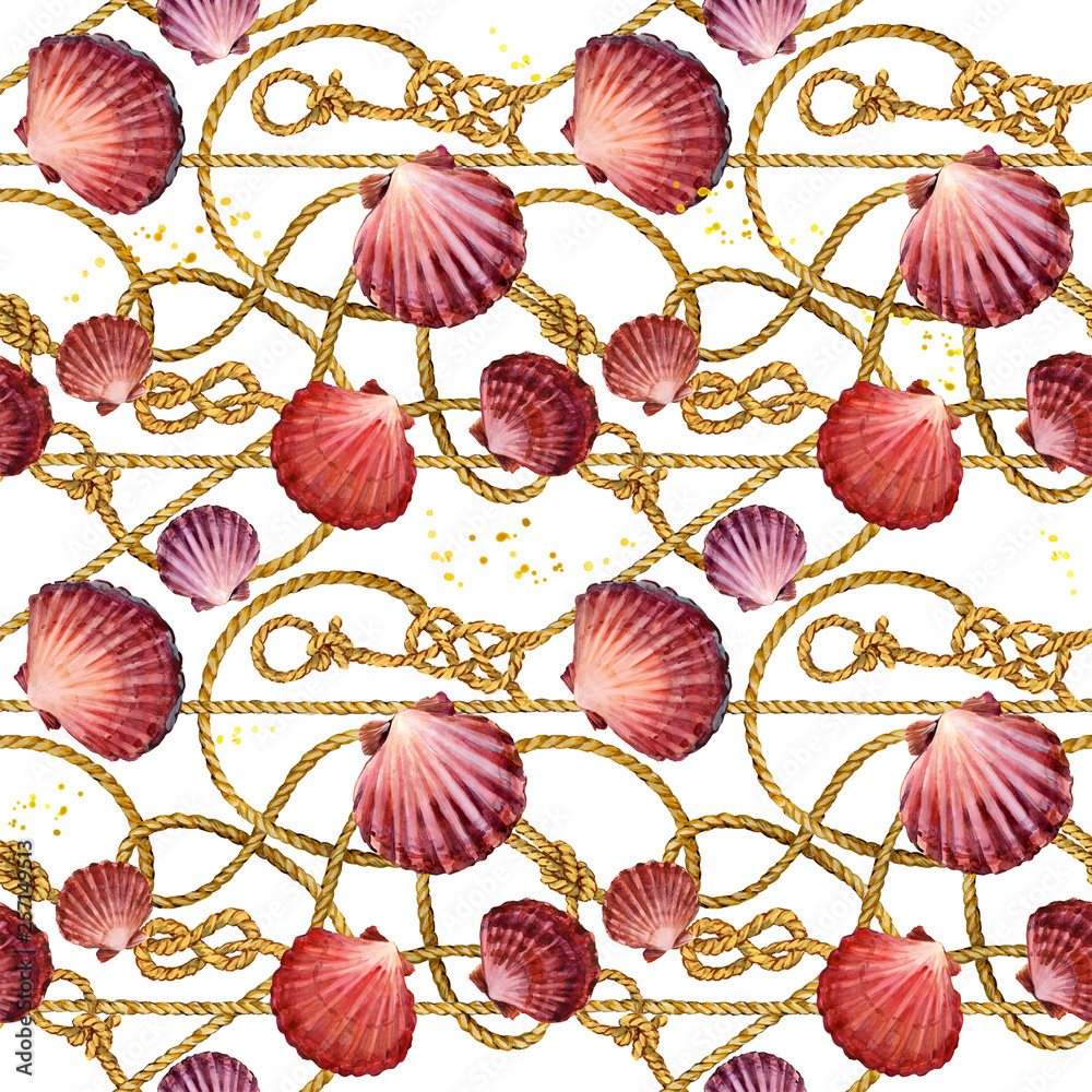 Nautical rope seamless tied fishnet background. marine knots and ...