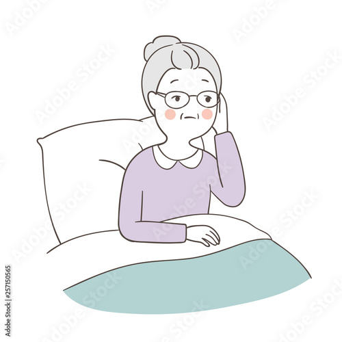 Draw Woman Suffering From Headache In Bed Buy This Stock Vector