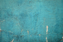Blank Grunge Concrete Wall Sea Green Color For Texture. Vintage Background