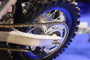 Rear wheel with chain drive of cross-country motorcycle - Motorsport, Enduro