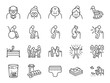 Old man line icon set. Included icons as older people, aging, healthy, senior, life and more.