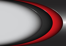 Abstract Red Black Metal Curve On White Blank Space Design Modern Futuristic Background Vector Illustration.