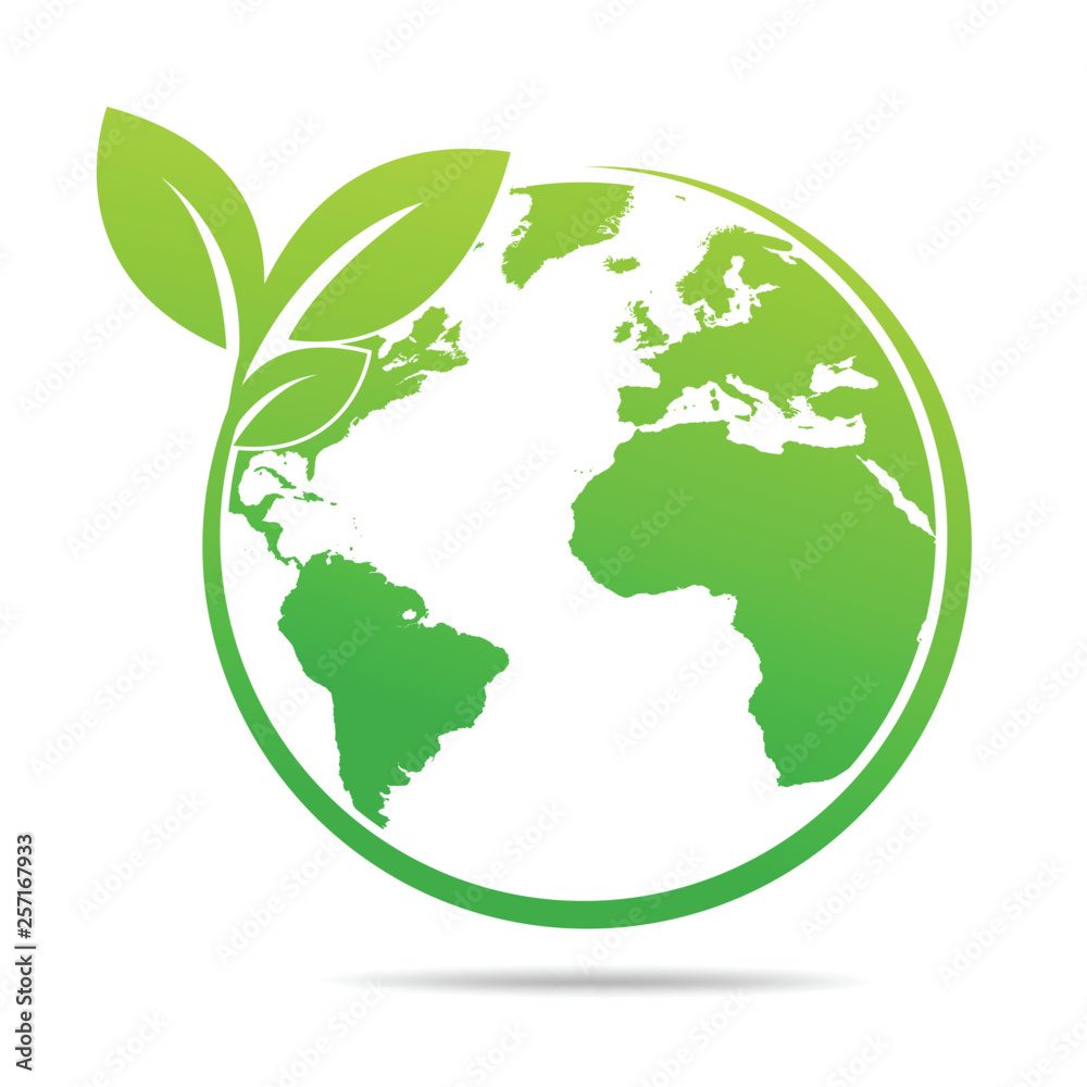 World environmental ,saving logo and ecology friendly concept  Vector illustration