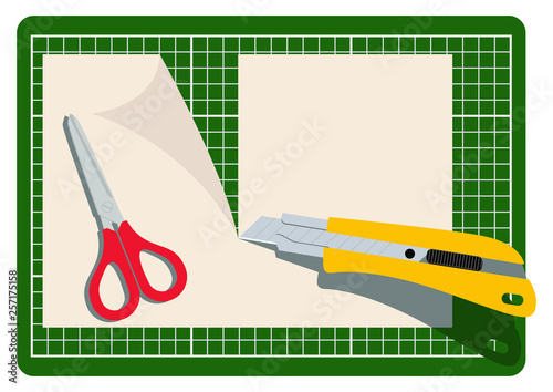 文房具 カッターナイフのイラスト カッターナイフと紙 Comprar Este Vector De Stock Y Explorar Vectores Similares En Adobe Stock Adobe Stock