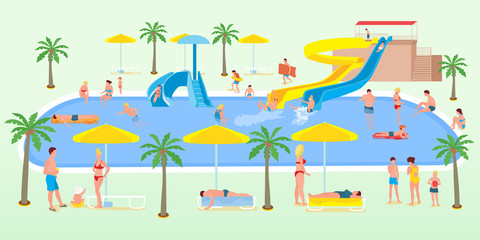 Holidaymakers on vacation vector illustration