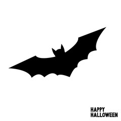 Wall Mural - Happy Halloween card with flying bat