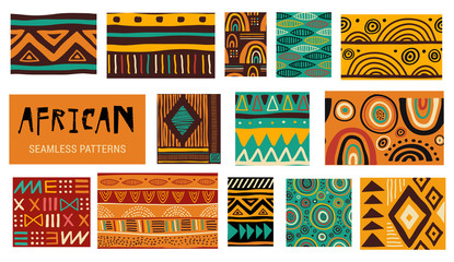 seamless african modern art patterns. vector collection