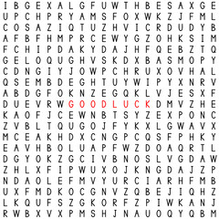 Wall Mural - Good luck. Find the words in the word puzzle.