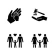 © IMG visuals icons - Child custody glyph icons set