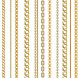 Fototapeta  - Pattern with gold chain isolated
