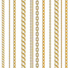 pattern with gold chain isolated