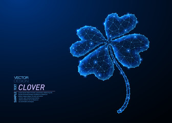 Abstract polygonal light design of four-leaf clover.