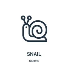 Snail Icon Vector From Nature Collection. Thin Line Snail Outline Icon Vector Illustration. Linear Symbol For Use On Web And Mobile Apps, Logo, Print Media.