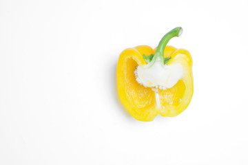 Wall Mural - Yellow peppers isolated on white background