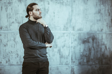 Wall Mural - thoughtful handsome man