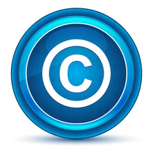 Copyright Symbol Icon Eyeball Blue Round Button