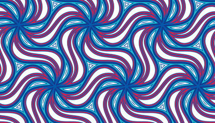 Poster - seamless pattern with rotating figures. optical illusion of movement of forms in space.