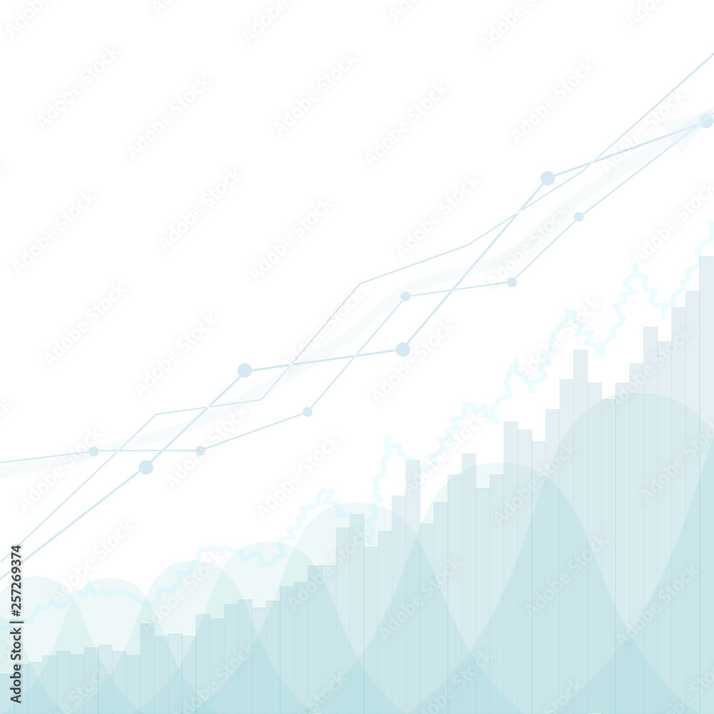 Abstract financial chart with uptrend line graph in stock market on ...