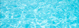 Fototapeta Nowy Jork - Blue ripped water in swimming pool Summer vacation Banner