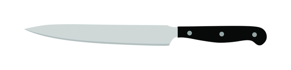 Kitchen knife vector isolated on white background. Major tool for kitchen in home or restaurant.