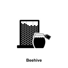 Poster - comb and honey jar icon. Element of beekeeping icon. Premium quality graphic design icon. Signs and symbols collection icon for websites, web design, mobile app