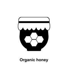 Poster - organic honey in jar icon. Element of beekeeping icon. Premium quality graphic design icon. Signs and symbols collection icon for websites, web design, mobile app