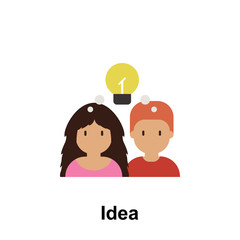 Poster - idea, male, female color icon. Element of friendship icon. Premium quality graphic design icon. Signs and symbols collection icon for websites, web design, mobile app