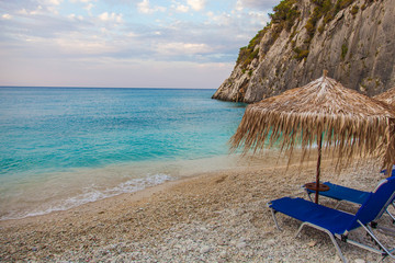 Wall Mural - Amazing collagen beach with contrasting water on Zakynthos island (Greece)