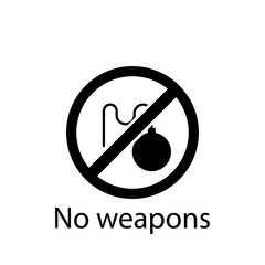 Poster - no weapons icon. Element of Peace and humanrights icon. Premium quality graphic design icon. Signs and symbols collection icon for websites