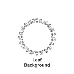 Poster - Leaf round background, hand drawn