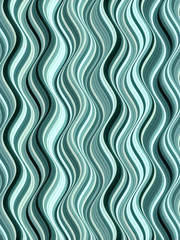 Aufkleber - Blue colored horizontal Wavy Background. Dynamic Effect. Design Template. Modern Pattern. 3d rendering