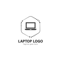 Laptop template design. Laptop logo with modern frame vector design