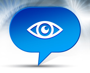 Wall Mural - Eye icon blue bubble background