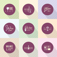 Wall Mural - Vector wine label or winery logo template set