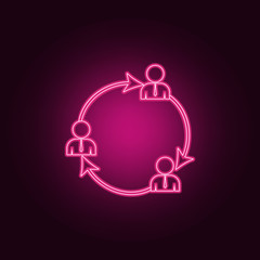 Poster - general business contacts icon. Elements of Conversation and Friendship in neon style icons. Simple icon for websites, web design, mobile app, info graphics
