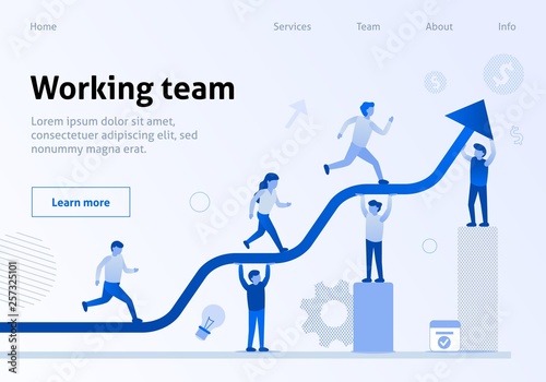 Teamwork Interaction Efficiency Business Template Poster Mural XXL
