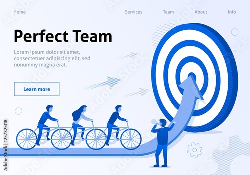Photographie Perfect Team Cooperation Flat Banner for Business