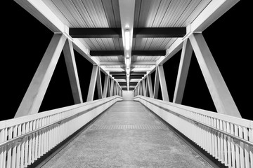 Poster - Modern empty foot bridge at night