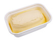Creamy margarine in an industrial plastic container isolated