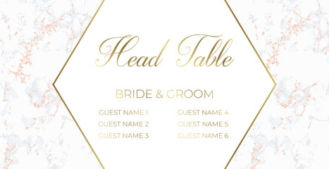 Wall Mural - Head Table Bride and groom template card