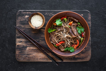 Sticker - Stir fried soba and beef